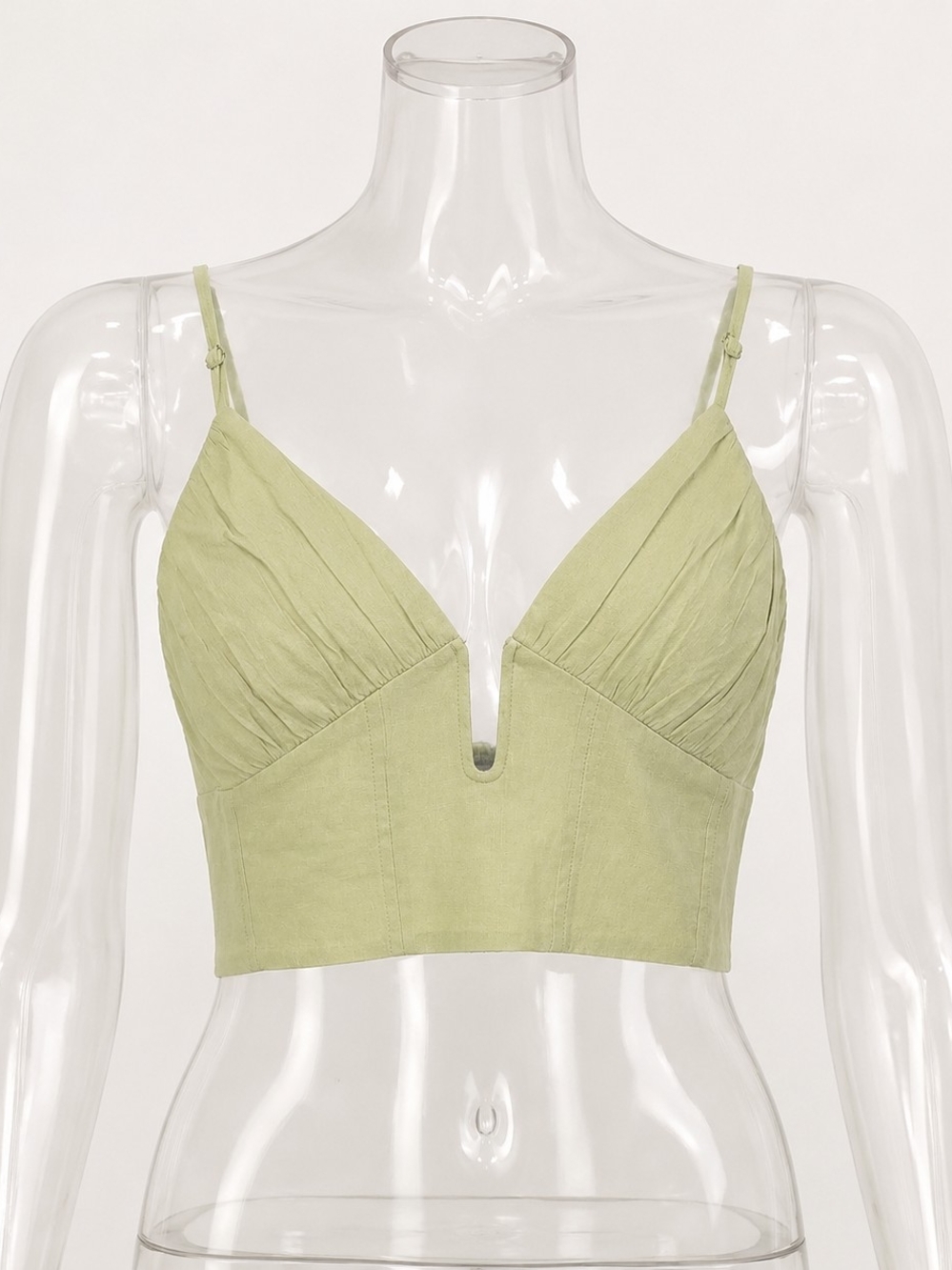 Elodie Light Green Cropped Cami Top